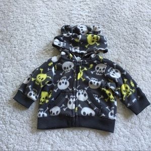 Old Navy Skulls Hooded Zip up sweater 0-3 month